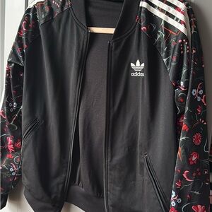 Adidas Black and Beige Track Jacket